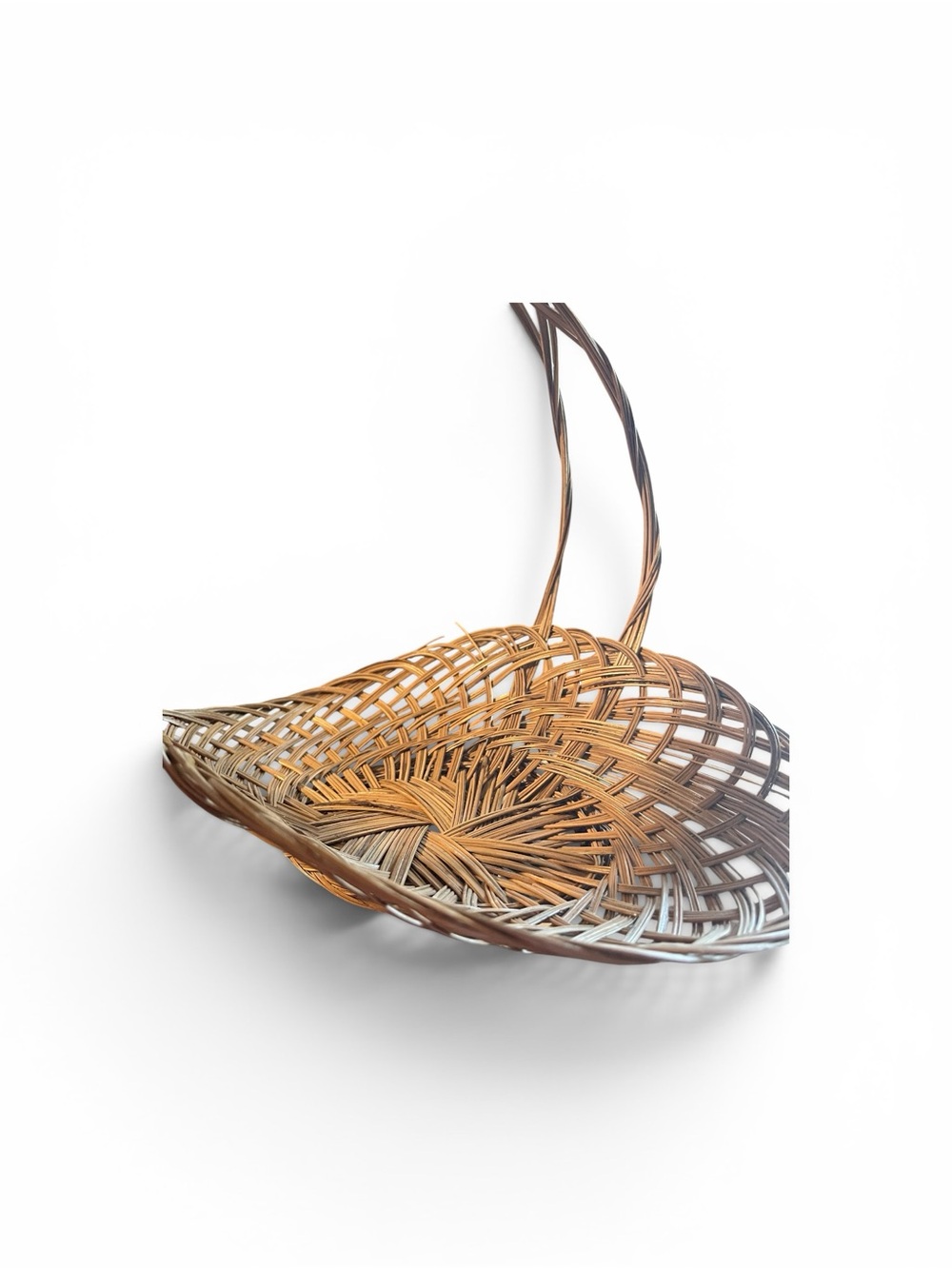 Woven Rattan Hanging Basket - Natural Brown